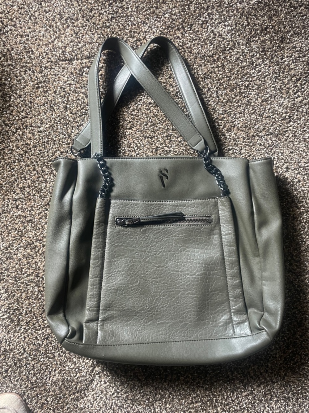 Simply Vera Vera Wang Olive Green Tote with Chain-Accent Straps**Never used!!